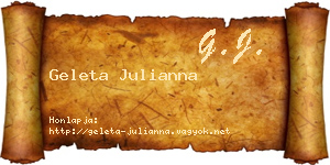 Geleta Julianna névjegykártya
